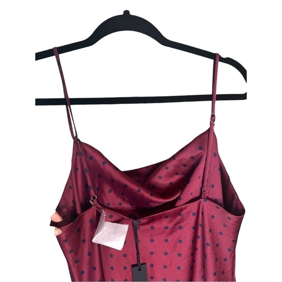 New HOUSE OF HARLOW 1960 X Revolve Ira Mini Dress In Burgundy Polka Dot Size M - Picture 6 of 17